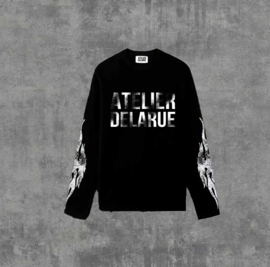 Long Sleeve Cotton T-Shirt with Print