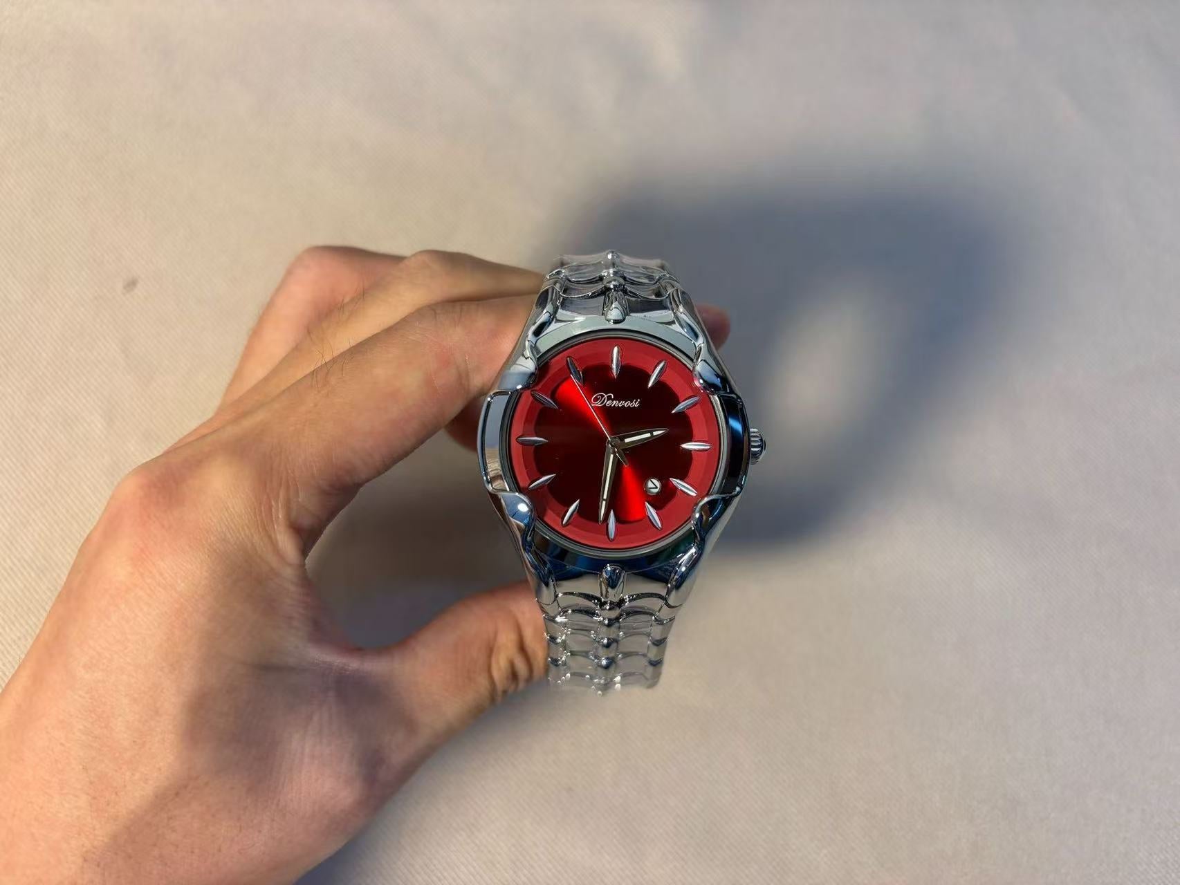 Men's Y2K Style Quartz Watch with Wormhole Dial