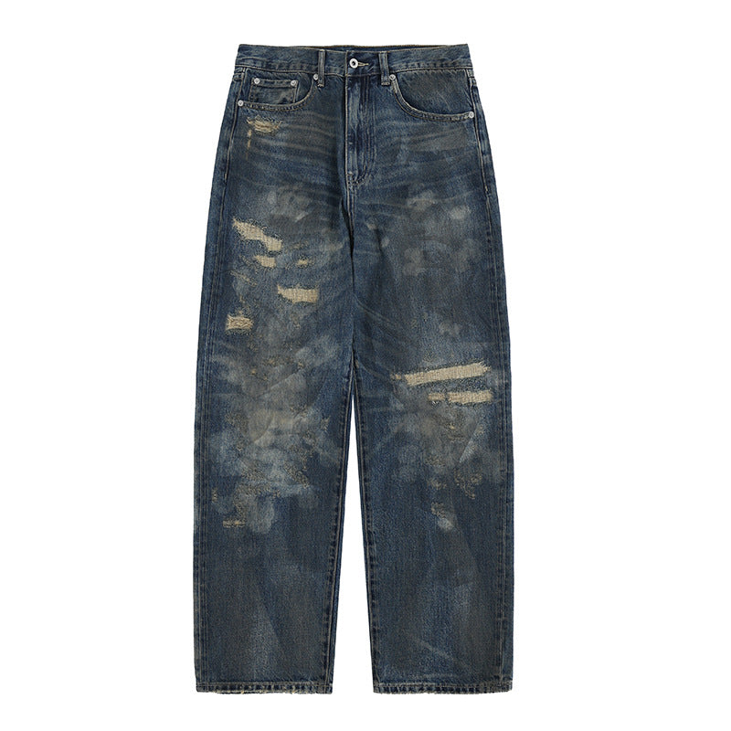 Washed Japanese Casual Straight Jeans