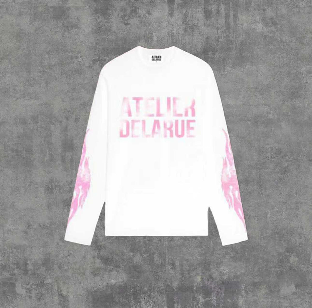 Long Sleeve Cotton T-Shirt with Print